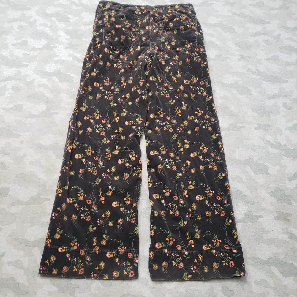 Pilcro And The Letter Press Pants Womens 31 Black Corduroy Floral Wide Leg - Picture 8 of 10